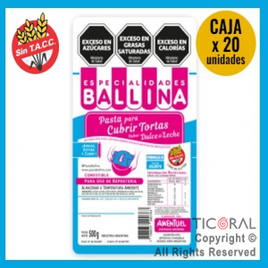 COBERTURA PARA TORTA 1/2K COLOR CELESTE BALLINA 20 x 1